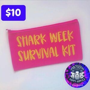 Pink Shark Week Survival Kit Pouch